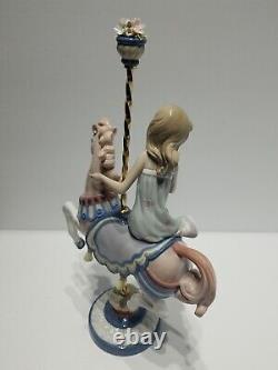 Lladro Girl Carousel Horse Porcelain #1469 Tall Beautiful Collectible Figurine