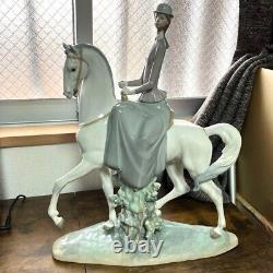 Lladro Girl on a White Horse Figurine Vintage Porcelain Decorative Item