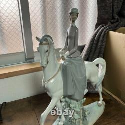 Lladro Girl on a White Horse Figurine Vintage Porcelain Decorative Item