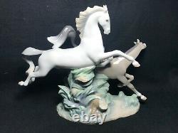 Lladro Glazed Porcelain-Horse's Galloping Figurine #4655 No Original Box