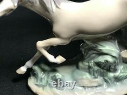 Lladro Glazed Porcelain-Horse's Galloping Figurine #4655 No Original Box