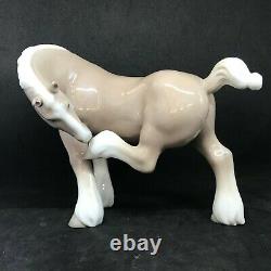 Lladro Glazed Porcelain-Percheron-Horse Figurine #4861 No Original Box