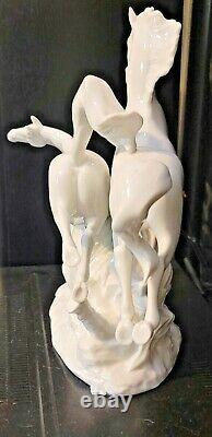 Lladro Handmade Porcelain Galloping Horses White glossy finish Figurine