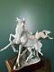 Lladro Horse Group In White Porcelain Figurine Large With Base