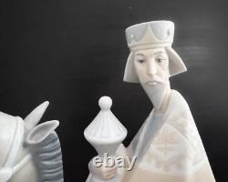 Lladro King Melchior Figurine Horse 1019 RARE Nativity Wise Men Broken Leg