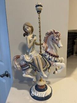 Lladro Large Girl On Carousel Horse #1469 Fantastic Figurine