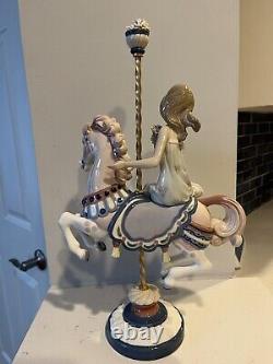 Lladro Large Girl On Carousel Horse #1469 Fantastic Figurine