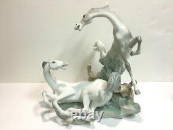 Lladro Playing Horses #01004597 Glaze, Perfect Condition