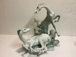 Lladro Playing Horses #01004597 Glaze, Perfect Condition