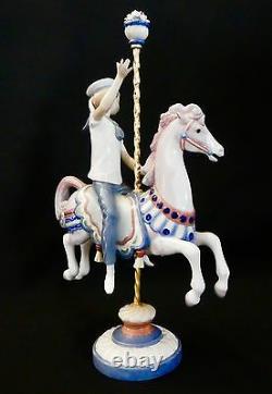 Lladró Porcelain BOY ON CAROUSEL HORSE by José Puche, #1470. 1985.15T Excellent