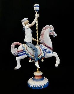 Lladró Porcelain BOY ON CAROUSEL HORSE by José Puche, #1470. 1985.15T Excellent