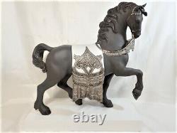 Lladro Porcelain Black Horse Figurine #3023 Re-Deco No. 7168 Height 16.5inch