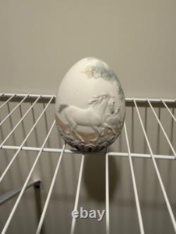Lladró Porcelain Decorative Egg Horse Scene 1995 Made in Spain