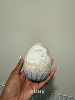 Lladró Porcelain Decorative Egg Horse Scene 1995 Made in Spain