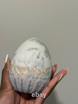 Lladró Porcelain Decorative Egg Horse Scene 1995 Made in Spain