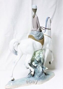 Lladro Porcelain Figurine Woman on Horse Figurine
