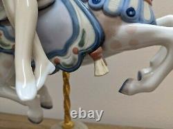 Lladro Porcelain GIRL ON CAROUSEL HORSE #1469, 15T, 3 missing petals, no box