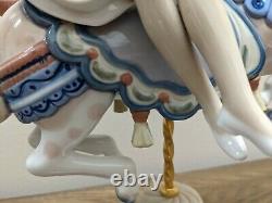 Lladro Porcelain GIRL ON CAROUSEL HORSE #1469, 15T, 3 missing petals, no box