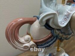 Lladro Porcelain GIRL ON CAROUSEL HORSE #1469, 15T, 3 missing petals, no box