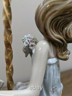 Lladro Porcelain GIRL ON CAROUSEL HORSE #1469, 15T, 3 missing petals, no box