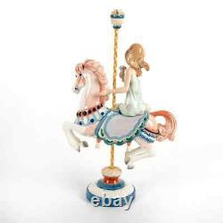 Lladro Porcelain Large Girl On Carousel Horse With Flowers Figurine #1469