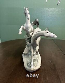 Lladro Porcelain Two Galloping Horses Figurine 4655 Glazed Finish, No Box