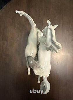 Lladro Porcelain Two Galloping Horses Figurine 4655 Glazed Finish, No Box