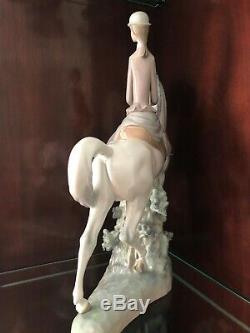 Lladro Porcelain Woman On Horse Figurine # 4516-excellent Condition