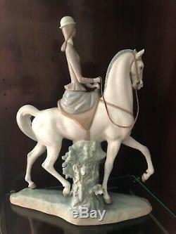 Lladro Porcelain Woman On Horse Figurine # 4516-excellent Condition