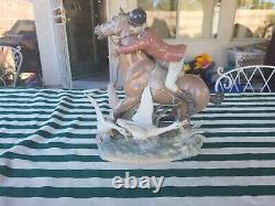 Lladro RUNNING or THE RACE Horse Rider And Geese Mint! Rare! Retail $2,310 #1249