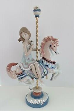 Lladro Retired Collectibles Figurine Girl On Carousel Horse No Box