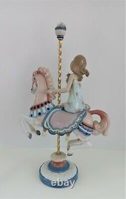 Lladro Retired Collectibles Figurine Girl On Carousel Horse No Box