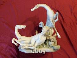 Lladro Two Horses #4516 Immaculate Perfect Condition Free Insured Shipping