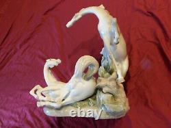 Lladro Two Horses #4516 Immaculate Perfect Condition Free Insured Shipping