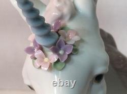 Lladro Unicorn Standing Looking at a Bird on her Tail, 05993