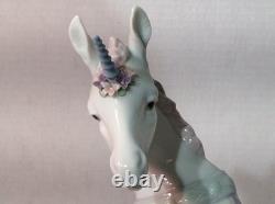 Lladro Unicorn Standing Looking at a Bird on her Tail, 05993