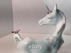 Lladro Unicorn Standing Looking at a Bird on her Tail, 05993