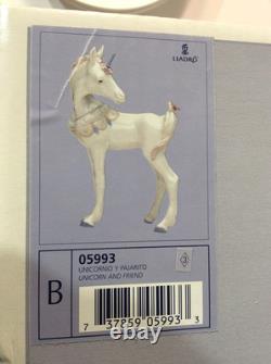 Lladro Unicorn Standing Looking at a Bird on her Tail, 05993