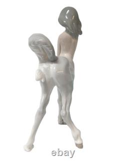 Lladro' porcelain female front horse in the rear vintage retired 4-23A signed