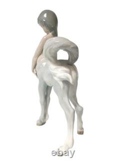 Lladro' porcelain female front horse in the rear vintage retired 4-23A signed