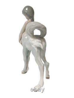 Lladro' porcelain female front horse in the rear vintage retired 4-23A signed