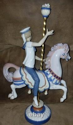 Lladro signed Boy on Carousel Horse Porcelain Figurine #1470 Missing Finger