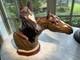 Lladro Two Horses Heads Porcelain Sculpture 3511 Designed By Jose Roig 1970