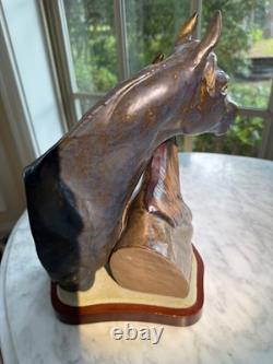 Lladro two horses heads porcelain sculpture 3511 designed by Jose Roig 1970