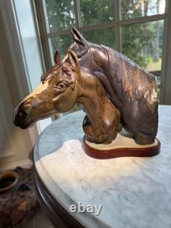 Lladro two horses heads porcelain sculpture 3511 designed by Jose Roig 1970