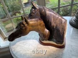 Lladro two horses heads porcelain sculpture 3511 designed by Jose Roig 1970