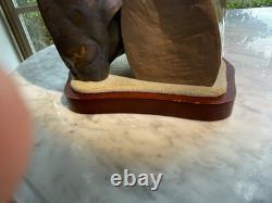 Lladro two horses heads porcelain sculpture 3511 designed by Jose Roig 1970 Lladro two horses heads porcelain sculpture 3511 designed by Jose Roig 1970