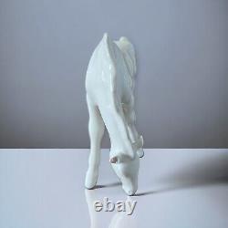 Lomonosov 2 Pc USSR Porcelain Grazing Foal Horse Lg Rare Figurine+ Baby White