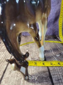 Lomonosov Vintage Imperial Porcelain Brown Grazing Foal & Resting Foal