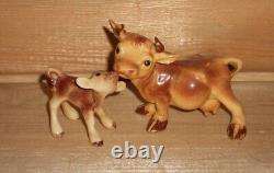 Lot #14 Vintage Discontinued HR Hagen Renaker Mini Cartoon 5 Bulls 1 Cow & Calf